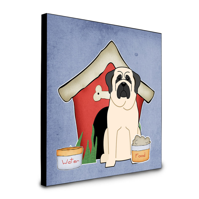 Panneau mural d’art collection dog house Scarvinia, Mastiff blanc