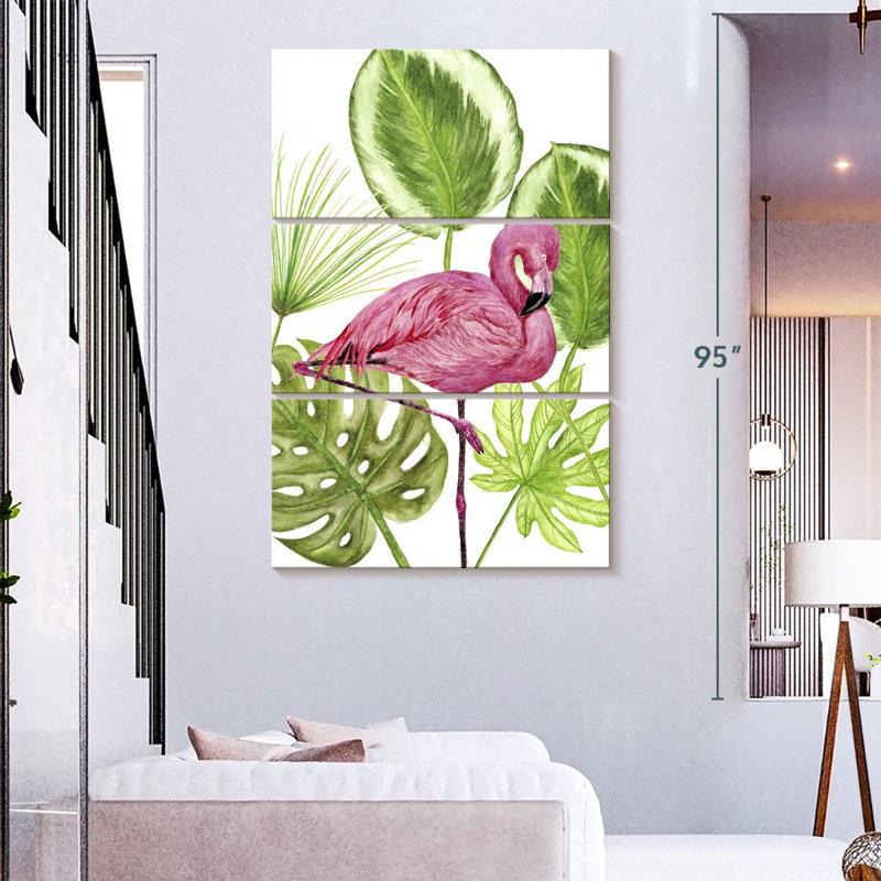 Brampt Pink Tropical Flamingo II, 65" H x 42" W