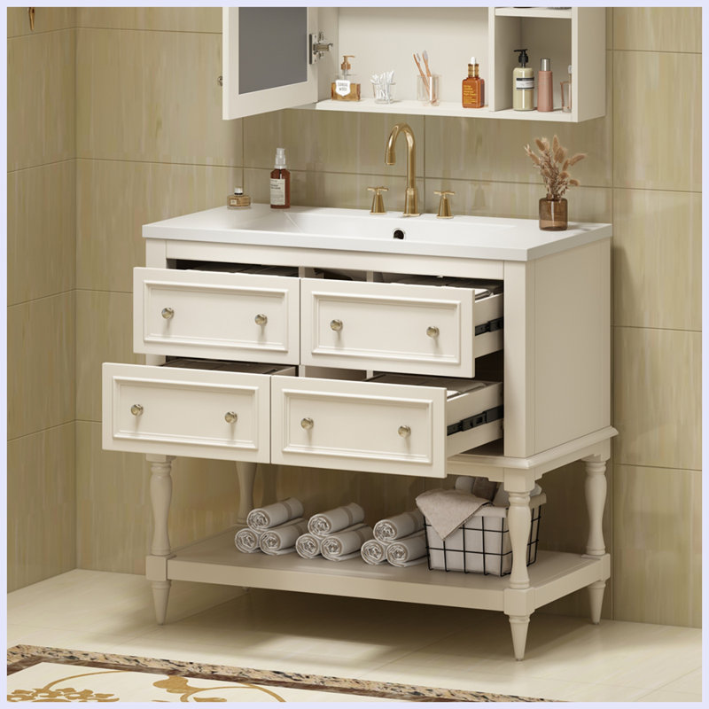 Ensemble de meuble-lavabo avec lavabo Modern, Beige