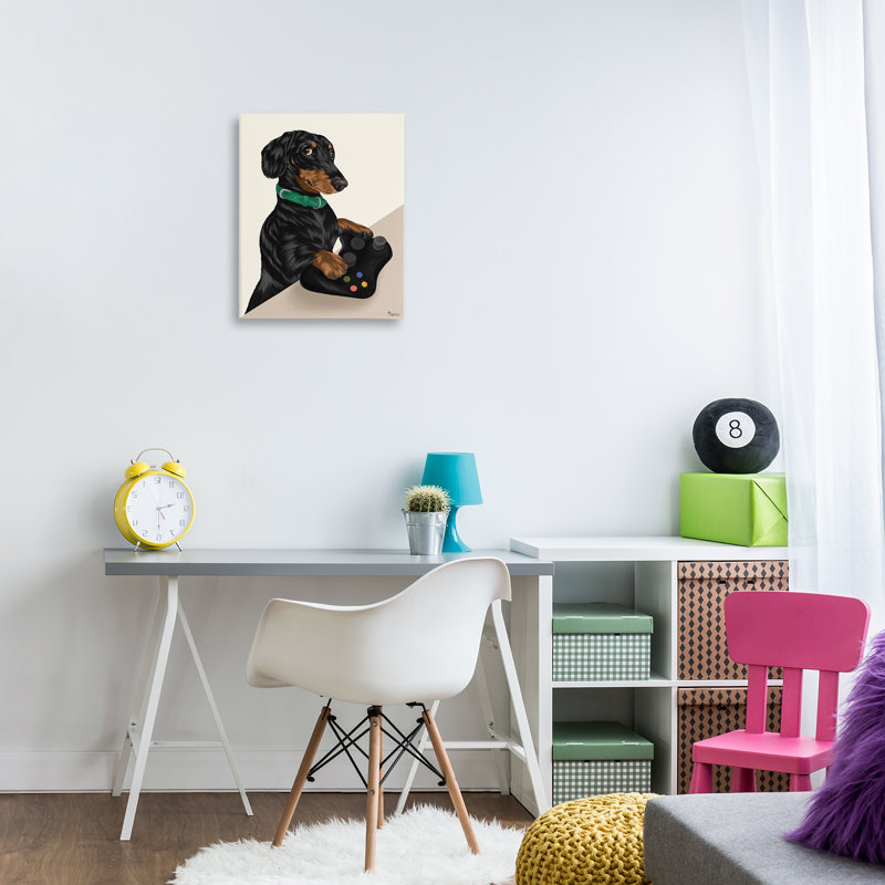 «Gamer Dachshund Dog» par Tara Royle, H 20 po x l 16 po