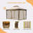 10X13FT Gazebo Metal, Mosquito Net For Outdoor Use With Double Roof (Khaki)-123219087-123219089