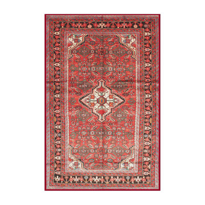 Tapis oriental orange / rouge / gris