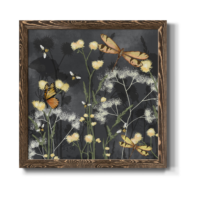 Toile encadrée Garden Magic I-Premium - prête à être accrochée, H 17 po x l 17 po x P 1,5 po, Encadré de bois de noyer