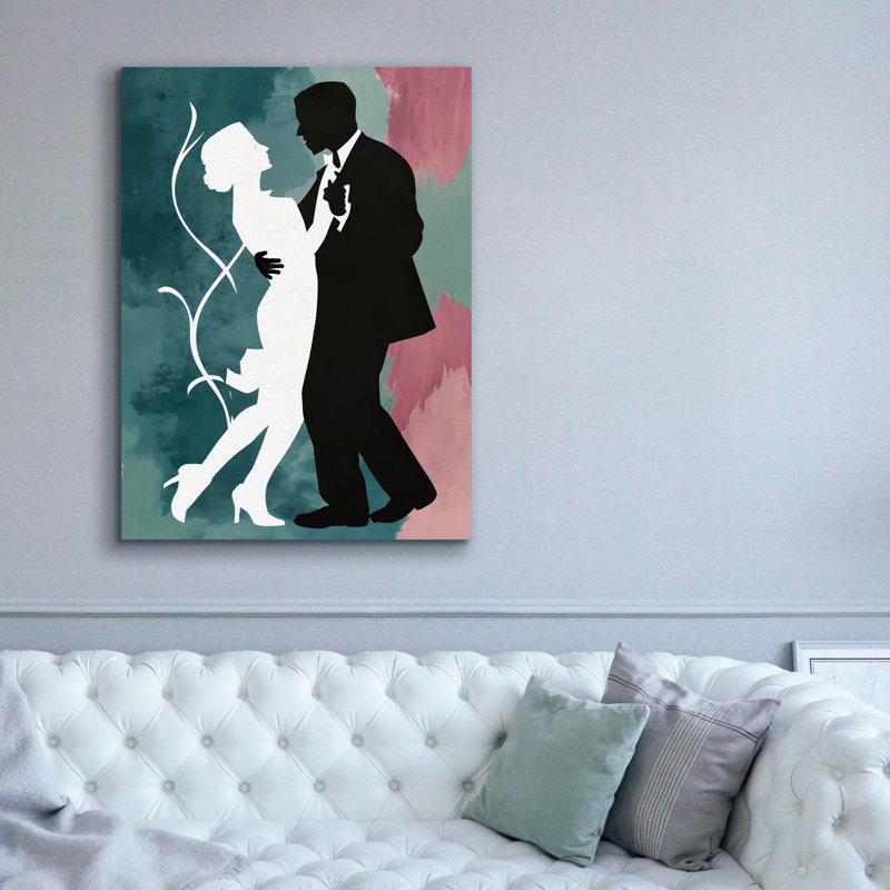 Toile épique Graffiti «Elegant Couple Dancing» par Andreas Magnusson, 26 po x 34 po, H 54 po x l 40 po x P 1,5 po