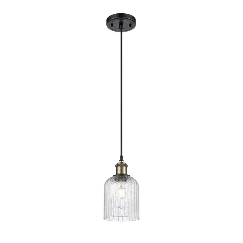 Luminaire suspendu 1 lumière Aalina, Laiton antique noir, Granuleux