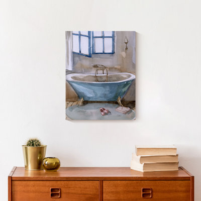 «Blue Bathroom» - reproduction d'art sur toile sans cadre