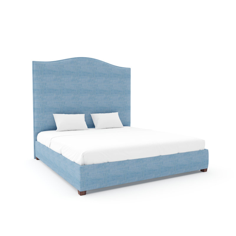 Lit avec rails 11 po Guilford, Espresso, Grand lit, Denim performance Maestro Ultra