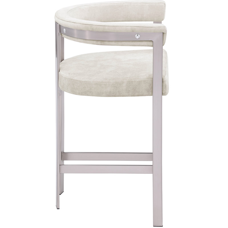 Tabouret de comptoir court 26 po Marcello, Velours pierre