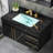 Sanes 36" Modern Black 2-Drawers-&2-Door Wall-Mounted Single Bathroom Vanity Set