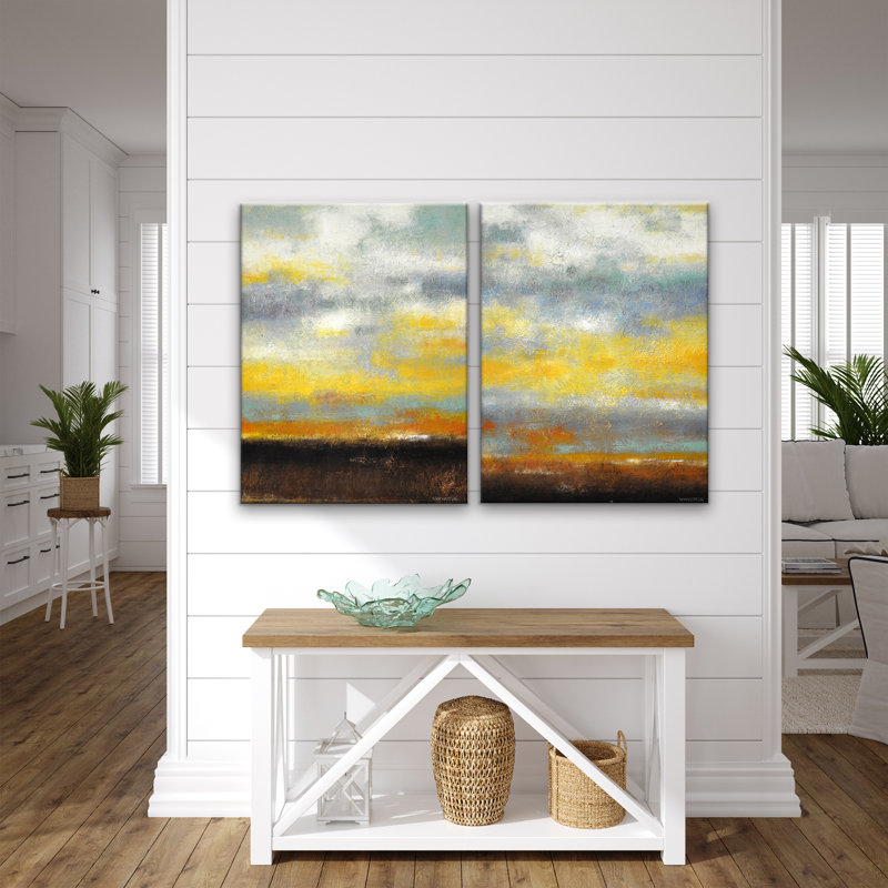 «Painted Sunset I / II» par Norman Wyatt Jr., ensemble de 2 reproductions d'art sur toiles tendues