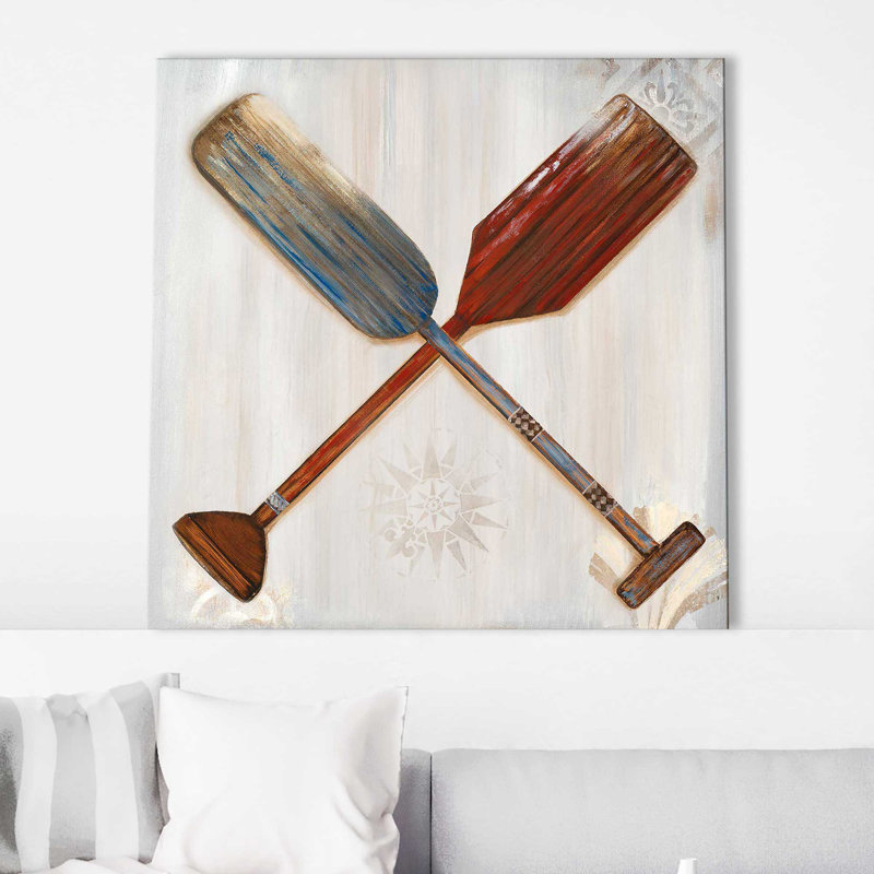 Deux rames par Gina Ritter - Peinture, Toile tendue, H 28 po x l 28 po x P 1,5 po