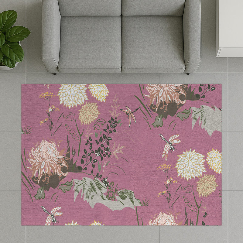 Floral Area Rug, Runner 70 x 140 cm