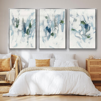 Ice Cavern I - ensemble de 3 cadres flottants sur toile
