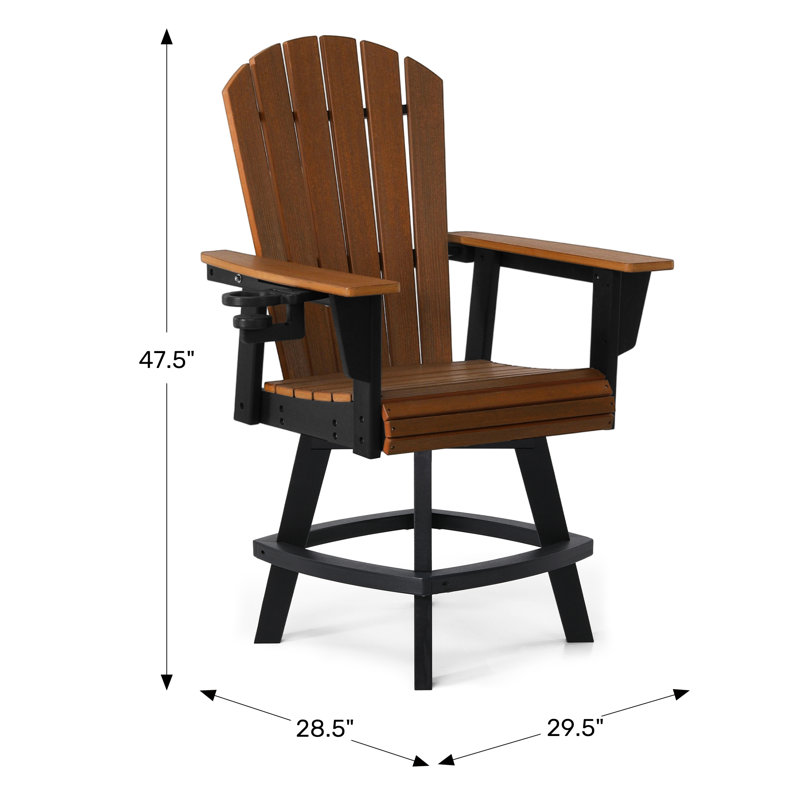Fauteuil de comptoir pivotant blanc Kevin Adirondack, Beige/White, 23.25"