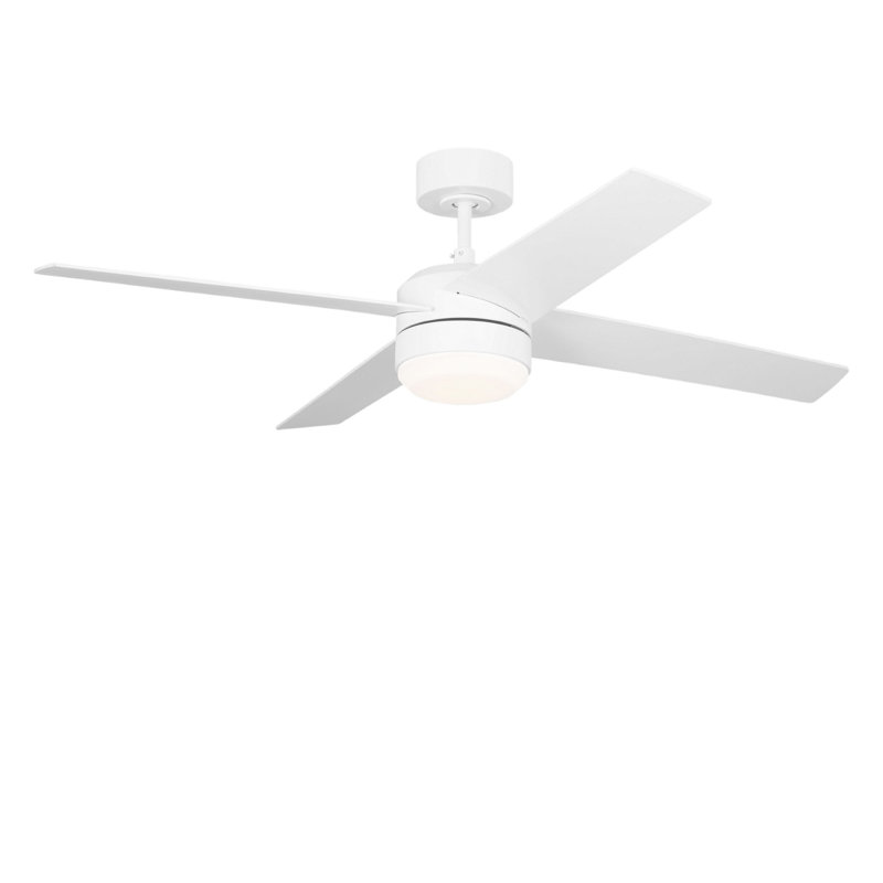 Ventilateur de plafond à DEL Loni 52, Commande murale, Blanc mat, Blanc mat