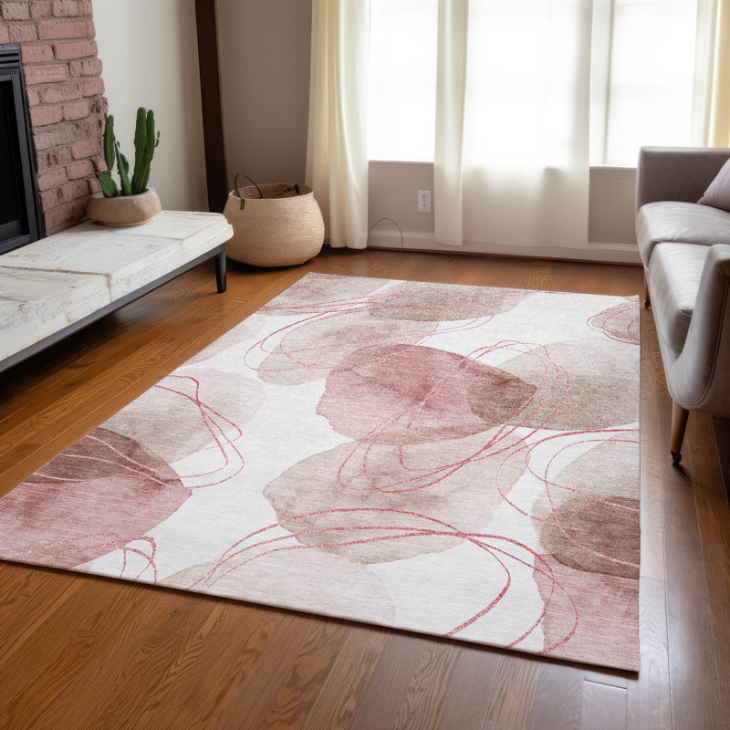Kinslee Washable Abstract Indoor / Outdoor Rug, Rectangle 8' x 10'