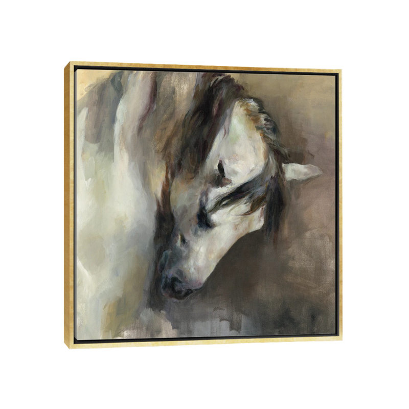 Classical Horse, Gold Floater Frame Canvas, 18" H x 18" W x 1.5" D
