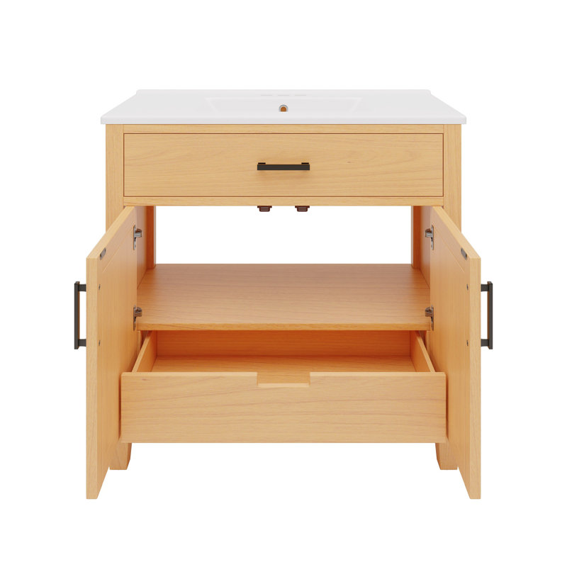 Solution de rangement moderne pour salle de bain en rotin en céramique