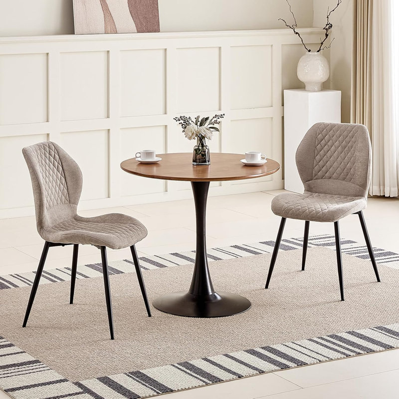 43 cm H Linen Parsons Chair, Brown, 2