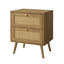 Table de bout de table de chevet Kior, 2 tiroirs en rotin, finition brun noyer 19 po-117053288