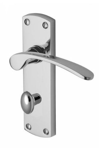 Heritage Brass Project Hardware Door Handle for Bathroom Luca Design, Polished Chrome