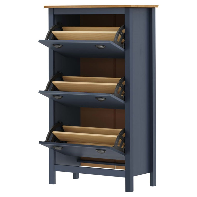 Ananas 18 Pair Solid Wood Flip Down Shoe Storage