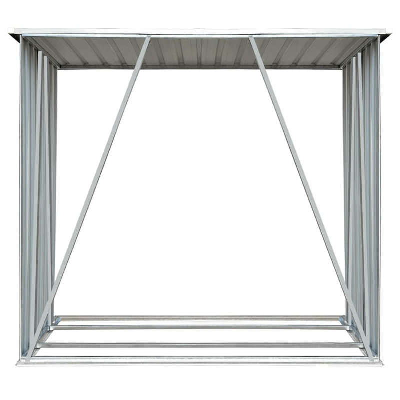 Abri de rangement pour bûches de jardin en acier galvanisé gris WALPLUS 163 x 83 x 154 cm