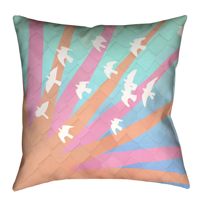 Coussin Katelyn Smith, H 20 po x l 20 po, Orange / Rose / Bleu
