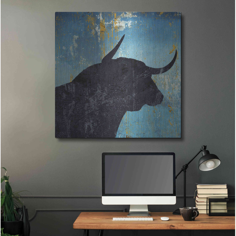 "Bulldom 2" par Karen Smith sur métal, H 36 po x l 36 po