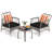 3 Pcs Patio Pe Wicker Furniture Set With 5-level Adjustable Backrest Bistro Set