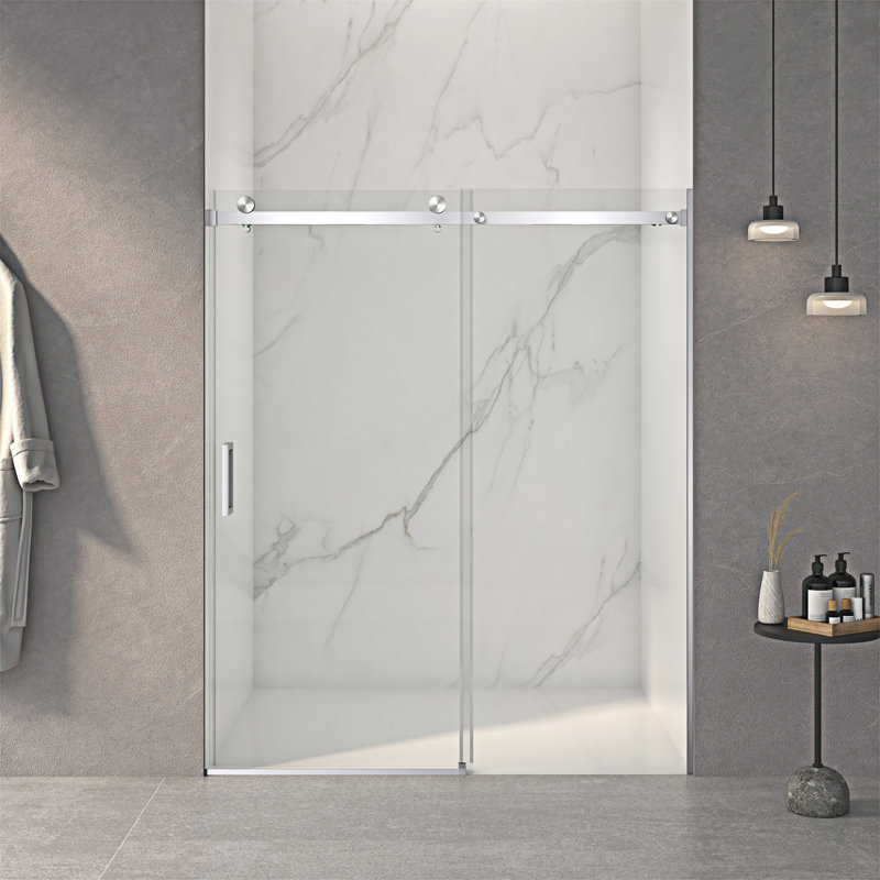 Porte de douche coulissante sans cadre