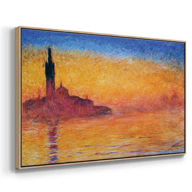 Monet, reproduction d'art encadrée sur toile par Claude Monet, H 27 po x l 41 po x P 2 po, Naturel