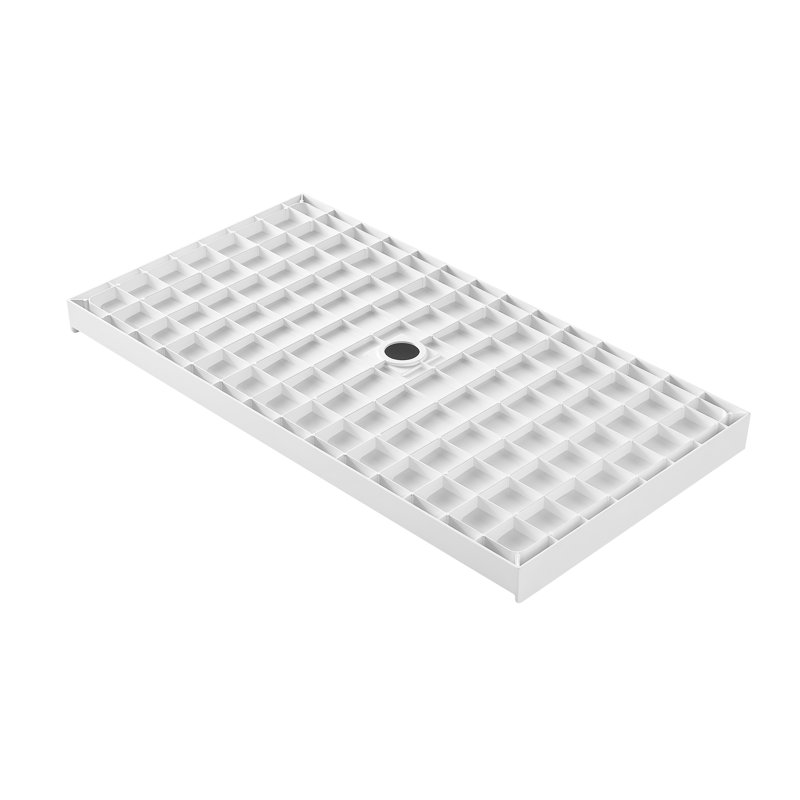 60" X 32" SMC Single Threshold Shower Base, Slip-Resistant, Center Drain