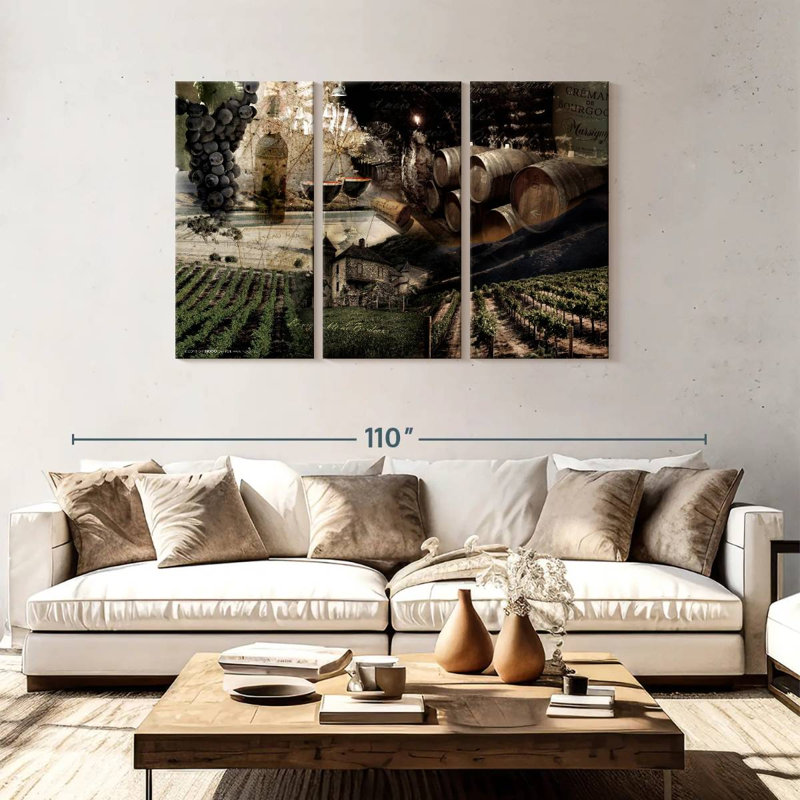 Yarlin Collage Wine, 48" H x 74" W