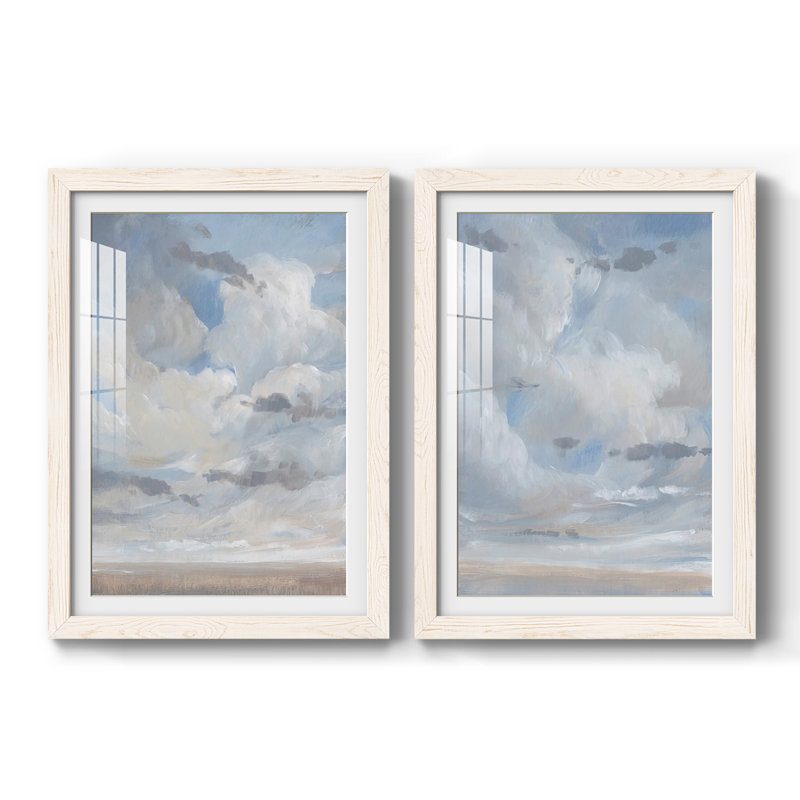 Impression encadrée bleu ciel I-Premium - prête à être accrochée, Blanc, H 27,5 po x l 75 po x P 1,5 po