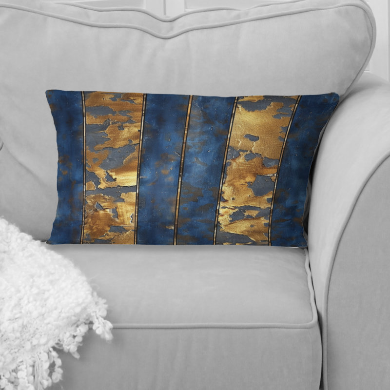 Coussin lombaire royal à rayures fines bleu royal
