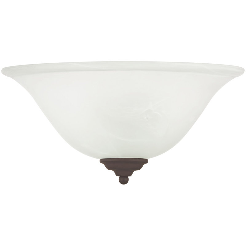 1-Light Bronze Wall Sconce White Alabaster Glass Shade: Stylish Illumination with Alabaster Glow