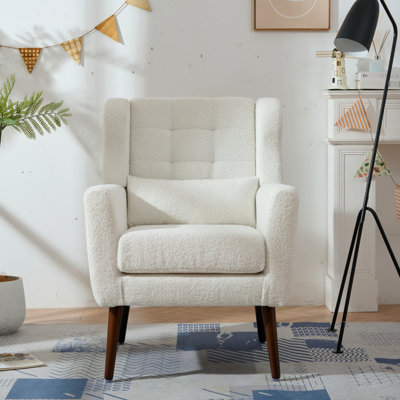 Chaise de chambre en tissu - Design ergonomique et fabrication Mid-Century avec housse de coussin en mousse blanche
