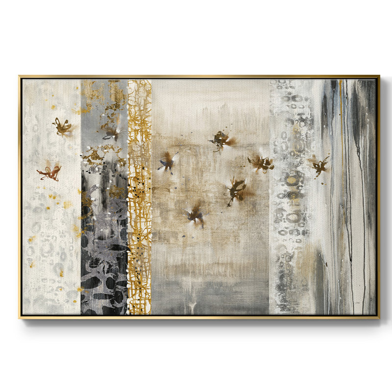 Farfalla Luster, reproduction d'art sur toile, H 27 po x l 41 po x P 2 po, Or