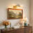 2-Light Mid Century Modern Brass Alabaster Picture Light