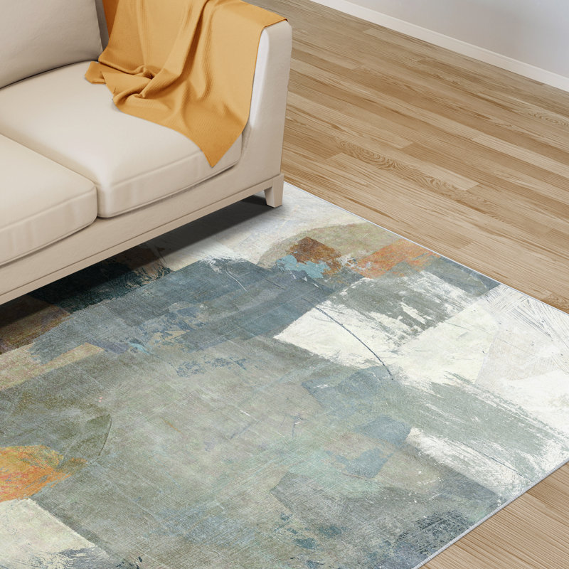 Interstellar Washable Abstract Area Rug, Power-loomed, Heavenly Softness with Non-Slipping Backing