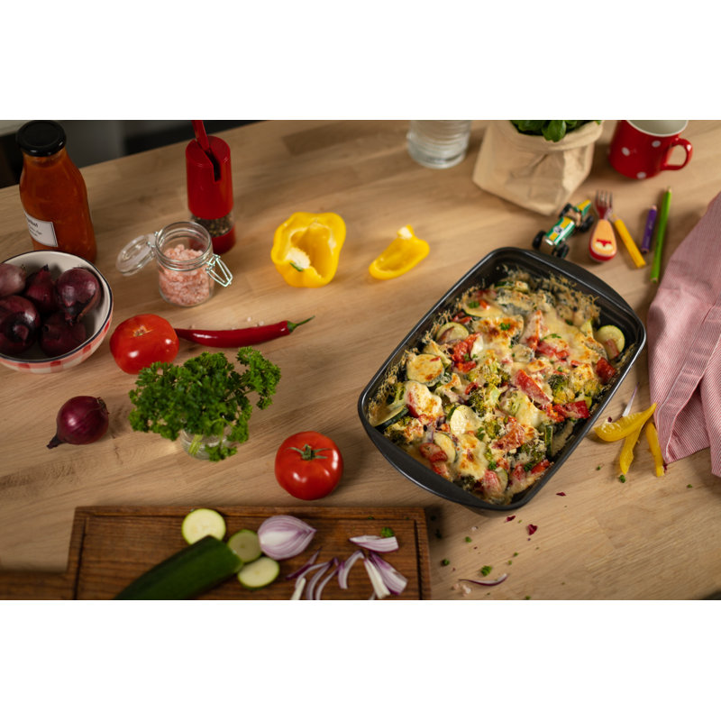 Kuhn Rikon Easy Borosilicate Glass Non-Stick Oven Dish/Baking Dish, H 6 x L 39 x W 24cm