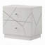 Contemporary High Gloss White 2-drawer Bedside Nightstand With Embossed Line Detailing | Gift Idea
