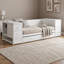 Lit de jour simple avec accoudoirs de rangement, lit gigogne et station de charge, blanc-338106636