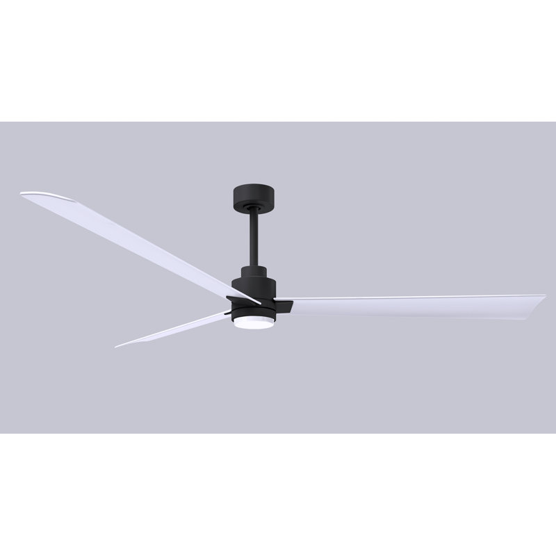 Ventilateur de plafond Alessandra, Blanc mat, Noir mat, 72"