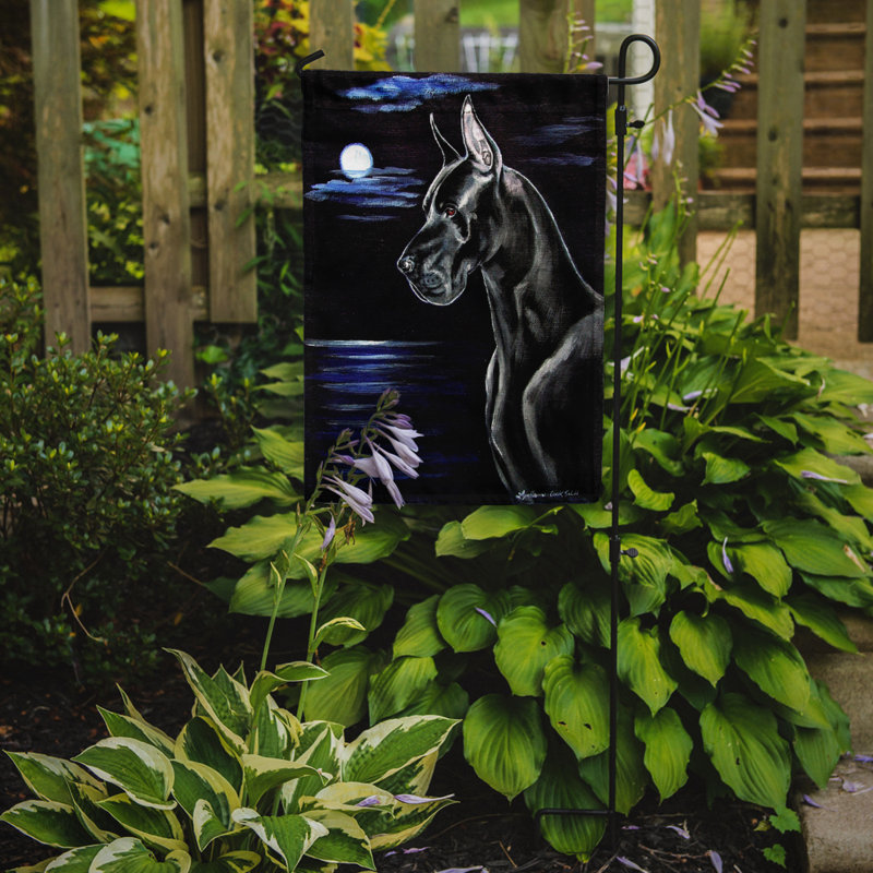 Drapeau de jardin à 2 côtés noir great-bord moonlight