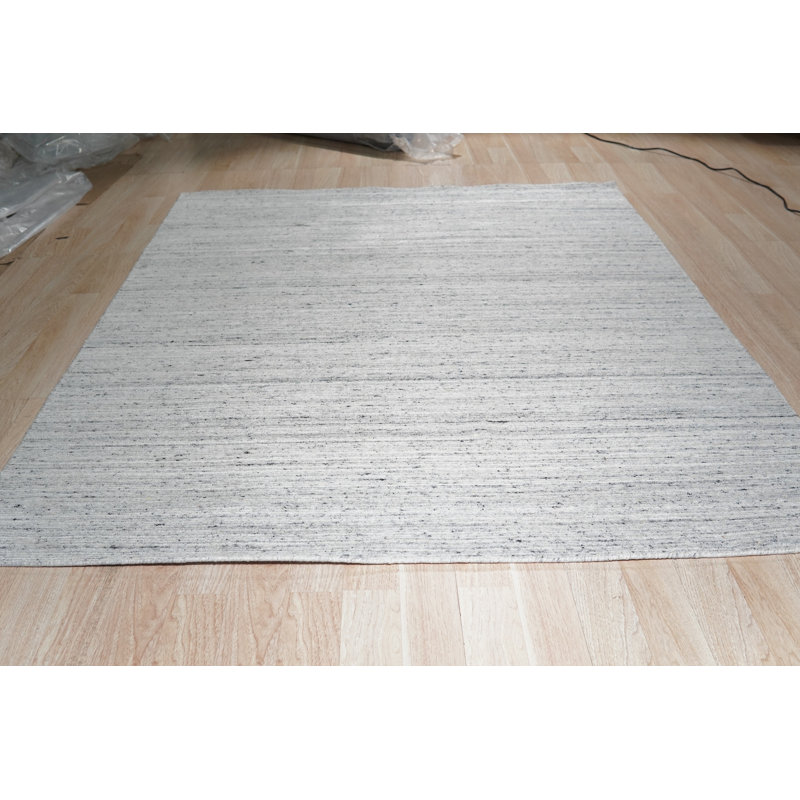 Tapis argenté à rayures fait à la main Lori Baft Gabbeh, Rectangle de 10 pi x 14 pi