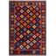 Tapis géométrique beige / mauve / rouge en laine noué à la main à motif géométrique 3 pi 4 po x 4 pi 11 po Laudalino