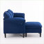 Canapés modulaires | Canapé convertible moderne en L à 3 places avec rangement, pour le salon, la chambre, le bureau, les petits espaces | Bleu | Standard