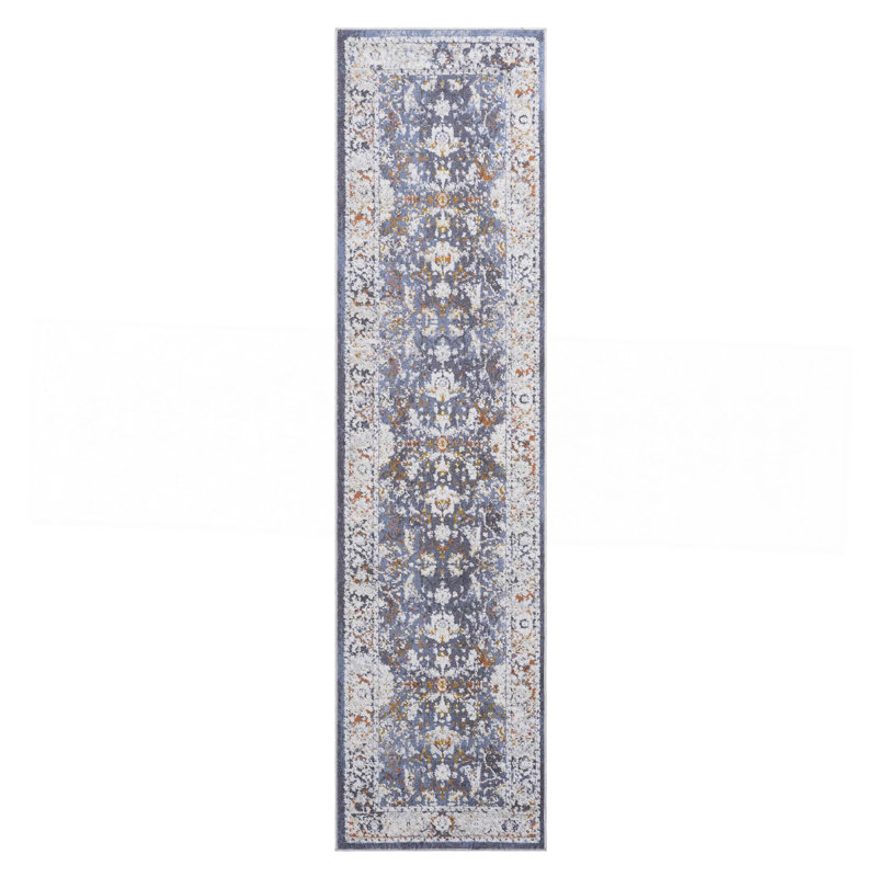 Blue / Traditional Runner Rug, Runner 2'2" x 8'